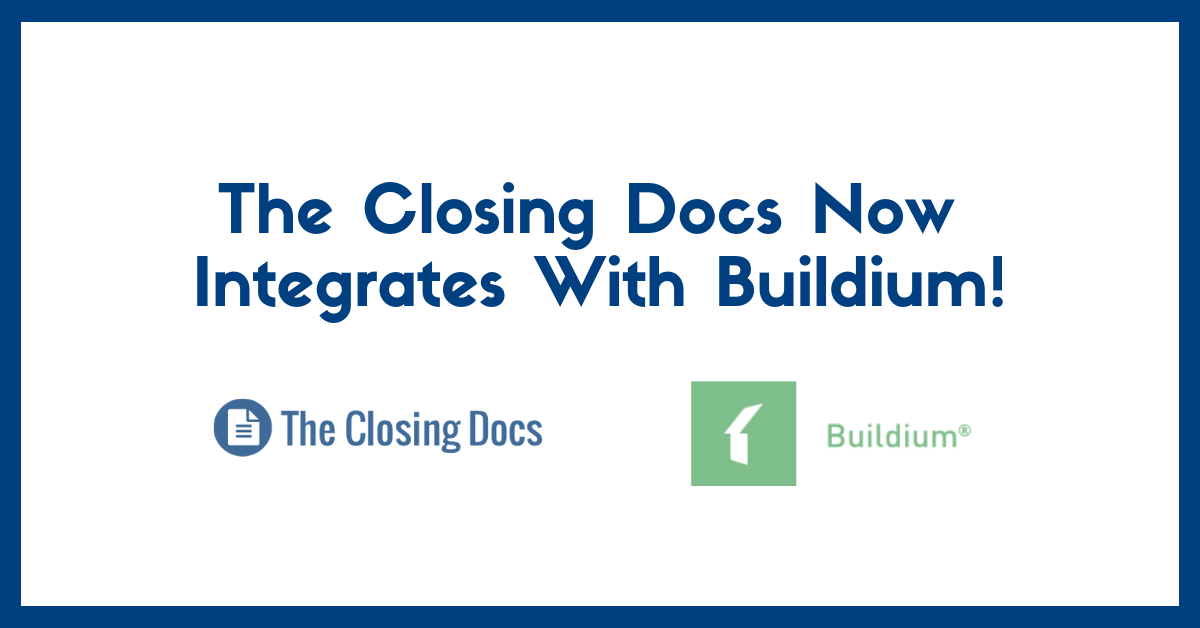 The Closing Docs now integrates with Buildium
