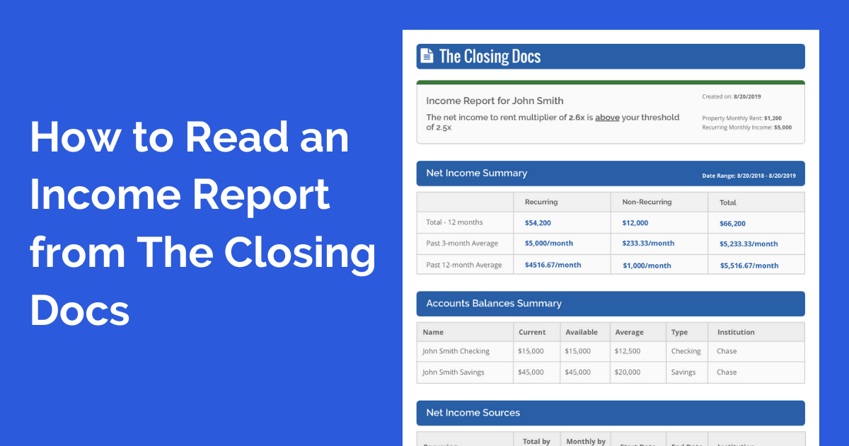 The Closing Docs automated income verification income report